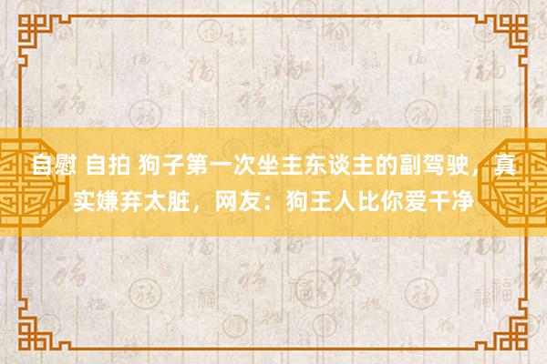 自慰 自拍 狗子第一次坐主东谈主的副驾驶，真实嫌弃太脏，网友：狗王人比你爱干净