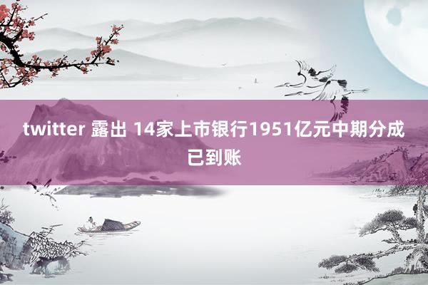 twitter 露出 14家上市银行1951亿元中期分成已到账