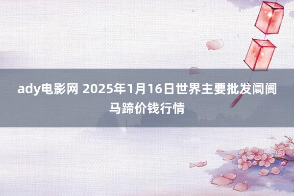 ady电影网 2025年1月16日世界主要批发阛阓马蹄价钱行情