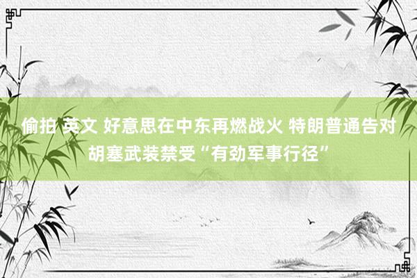偷拍 英文 好意思在中东再燃战火 特朗普通告对胡塞武装禁受“有劲军事行径”